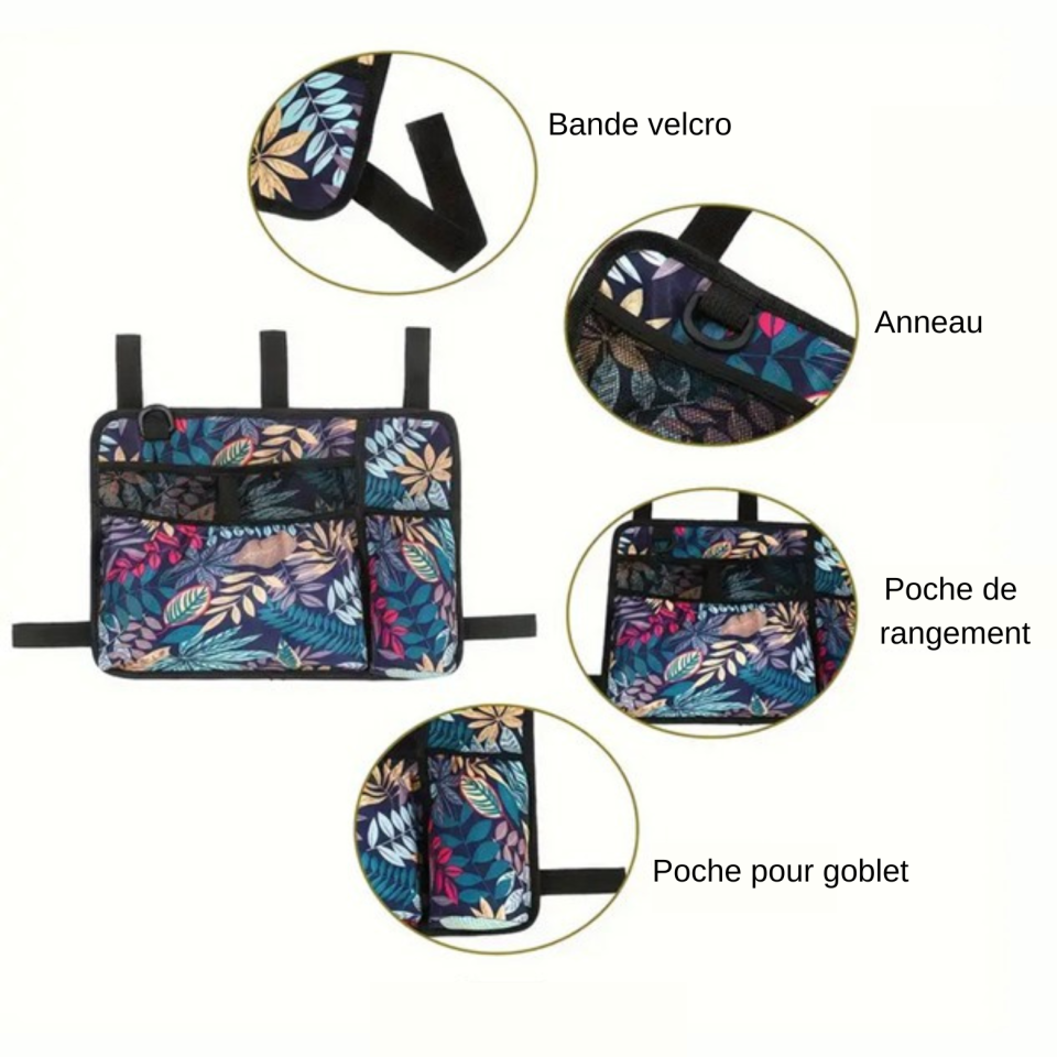 Pochette pour fauteuil roulant ou déambulateur
