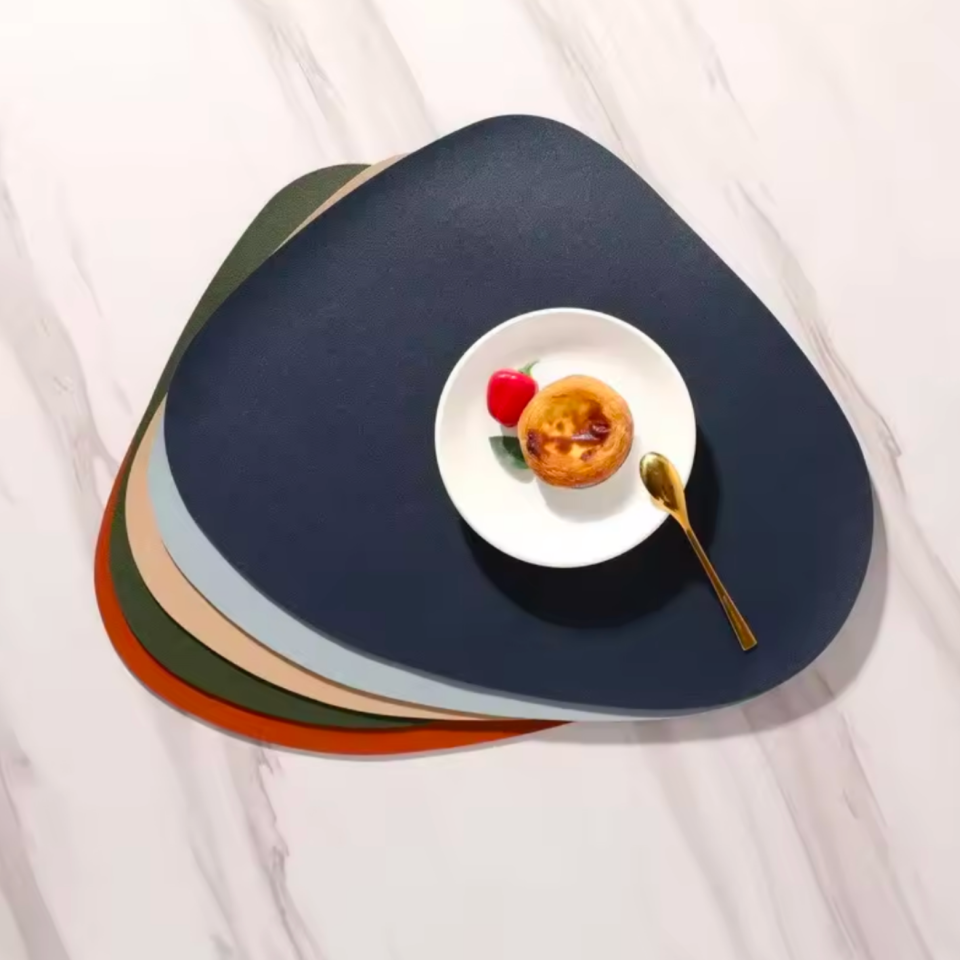 Set de table imperméable en simili cuir, antidérapant, lavable,