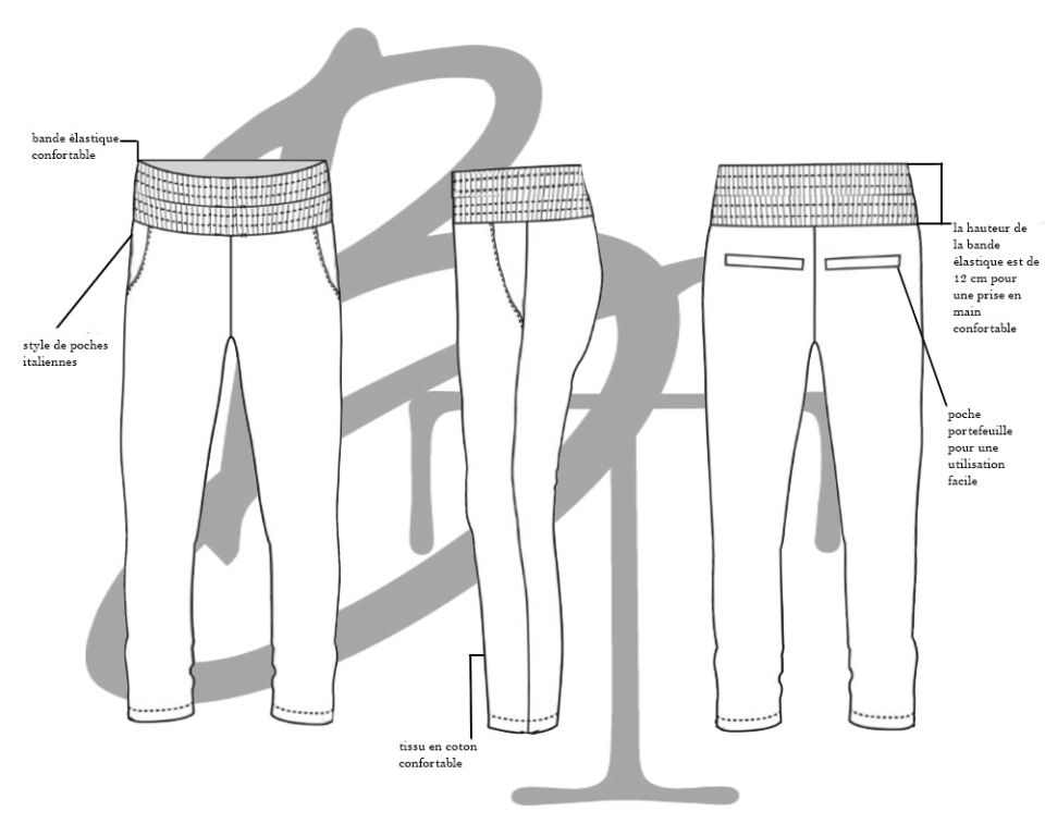 Pantalon adapté pour personne à mobilité réduite