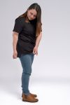 Tee-shirt femme fentes latérales noir