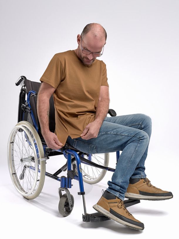 Tee-shirt homme fentes latérales marron