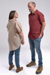 Chemise adaptative scratch dans le dos mixte ouverture complète dans le dos faux boutons sur le devant