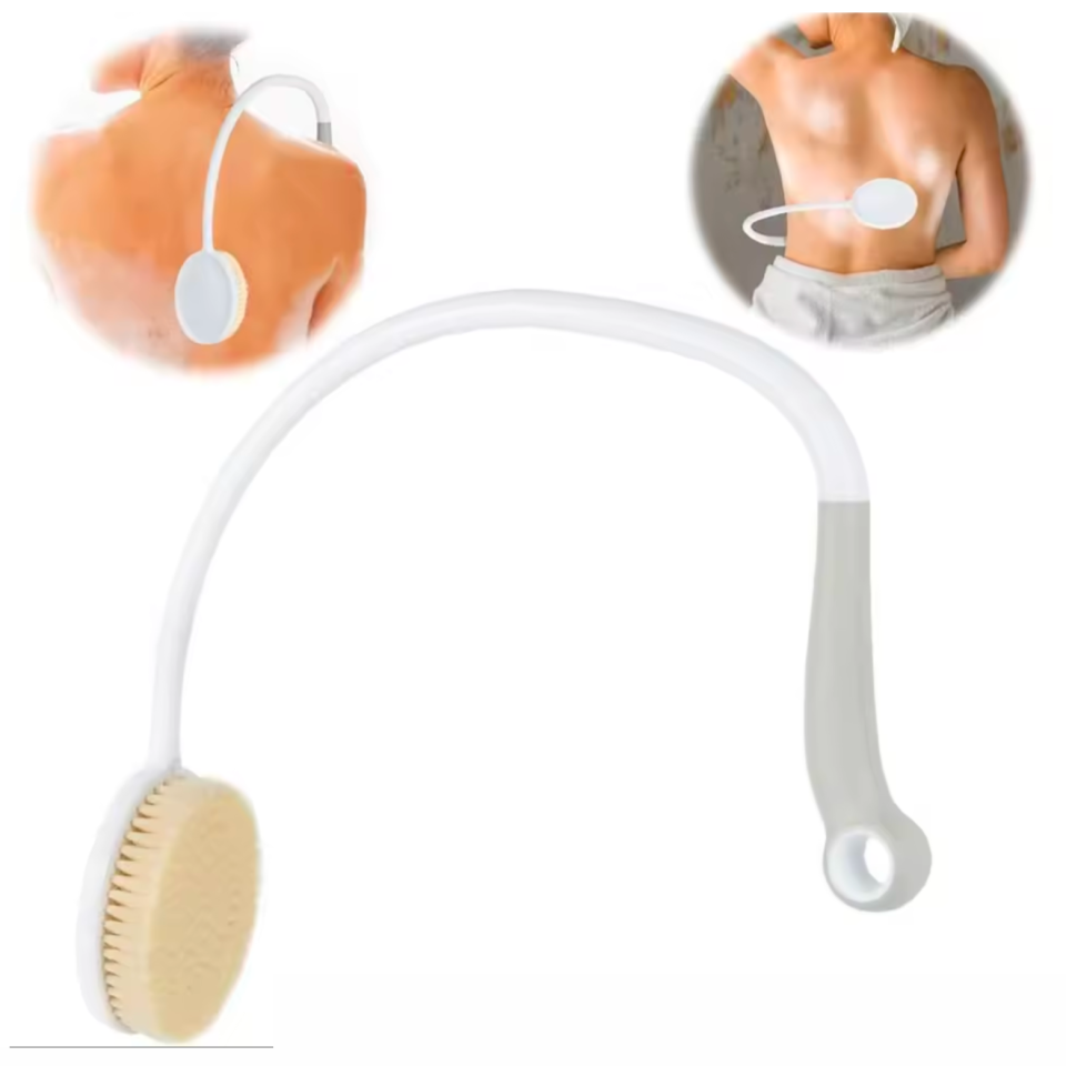 Brosse pour le dos avec long manche - Brosse de douche ergonomique avec poils souples