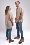 Chemise adaptative scratch dans le dos mixte ouverture complète dans le dos faux boutons sur le devant