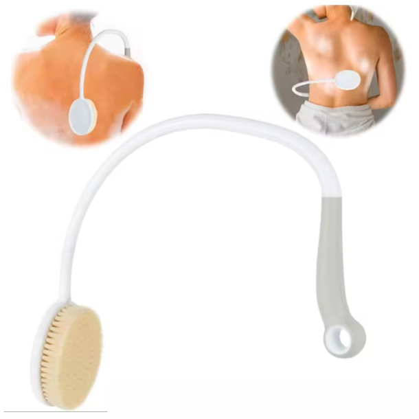 Brosse pour le dos avec long manche - Brosse de douche ergonomique avec poils souples