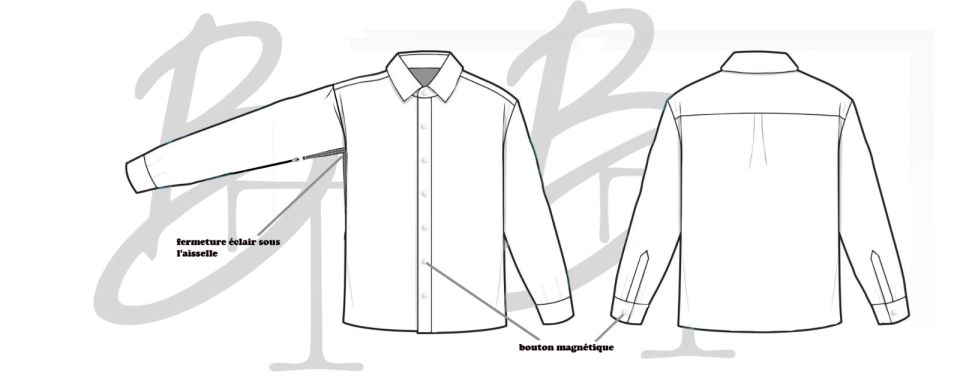 Chemise boutons aimantés