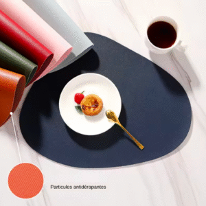 Set de table imperméable en simili cuir, antidérapant, lavable,